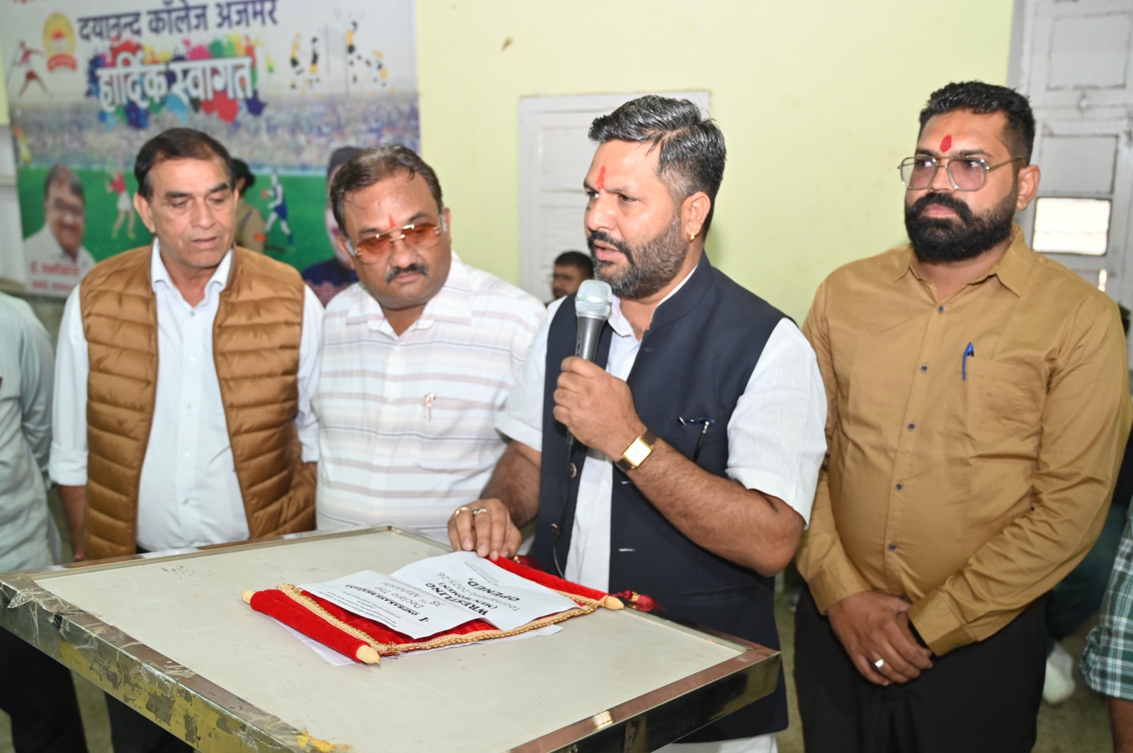 Inauguration of the 38th Inter-College Wrestling Competition at Dayanand College, Ajmer