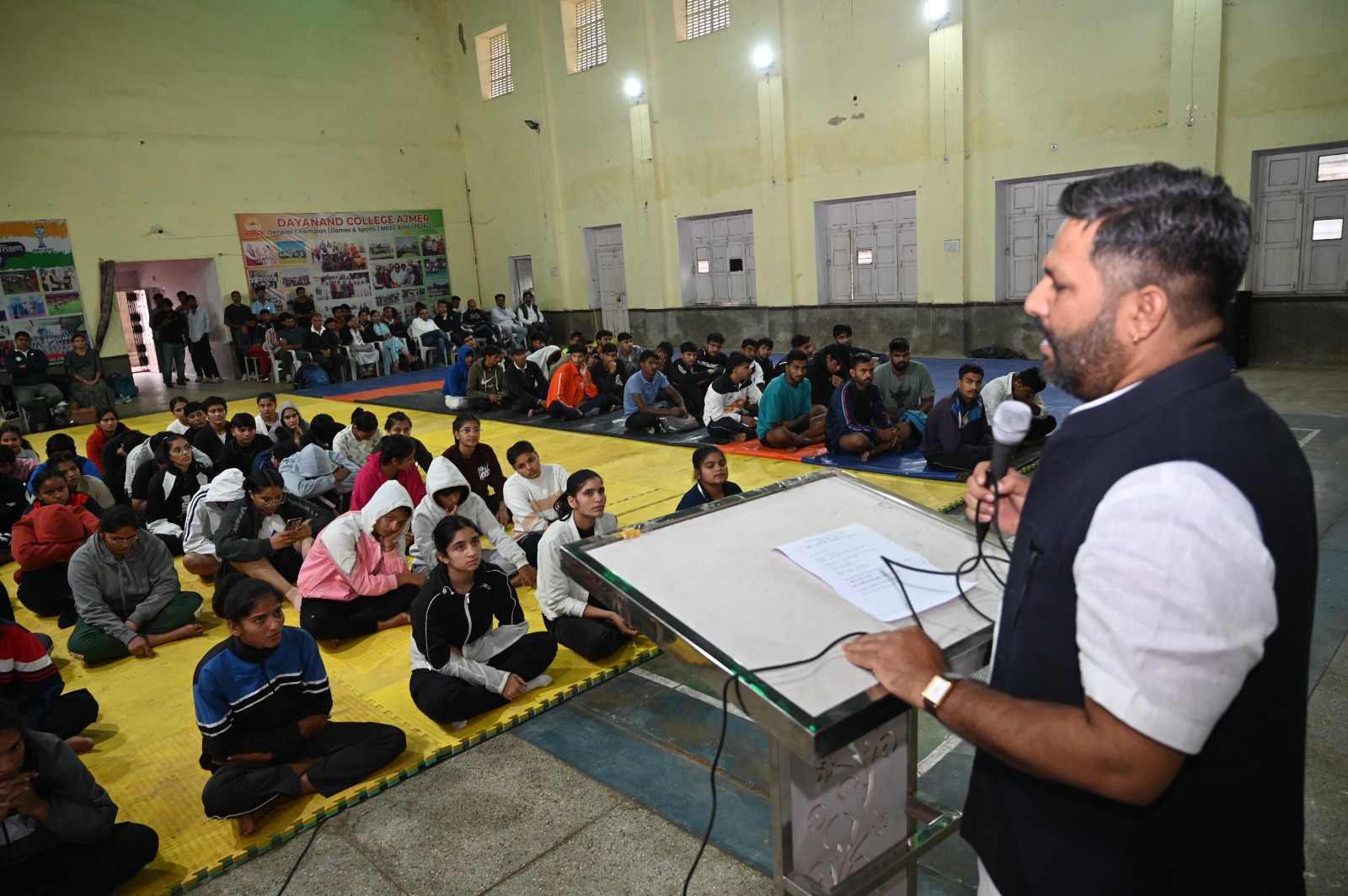 Inauguration of the 38th Inter-College Wrestling Competition at Dayanand College, Ajmer